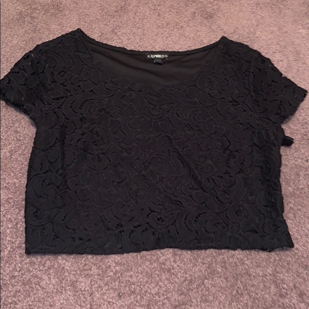 Black Lace Crop Top